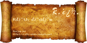 Ráth Ádám névjegykártya