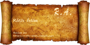 Ráth Ádám névjegykártya